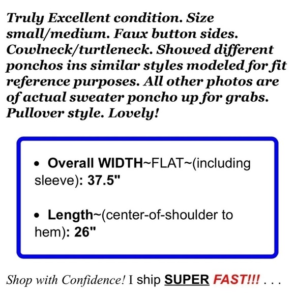 Calvin Klein Sz S / M Gray Cable Knit Poncho Sweater Cable Knit Cowl Turtleneck - Picture 2 of 9